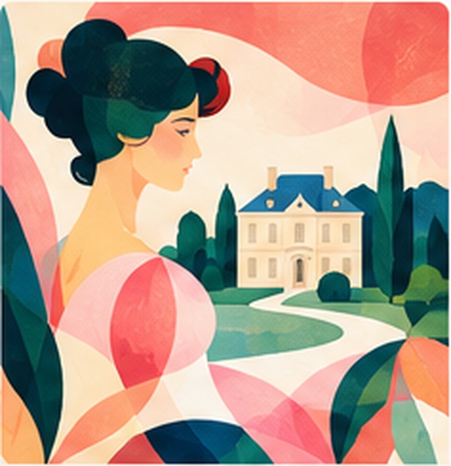 Original modern-art illustration for Jane Austen